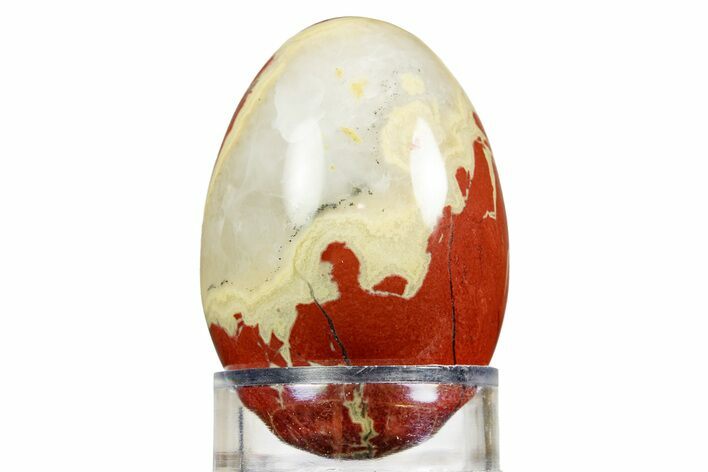 Polished Red Jasper Egg with Agate Seams - South Africa #308917